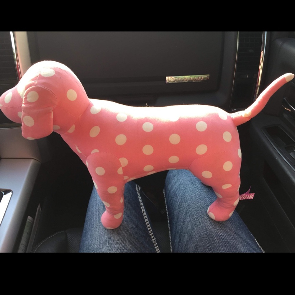 VS Pink dog, ISO, looking for white W/pink dots FOUND
